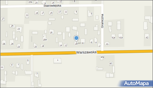 Zalesie, Warszawska, 10, mapa Zalesie