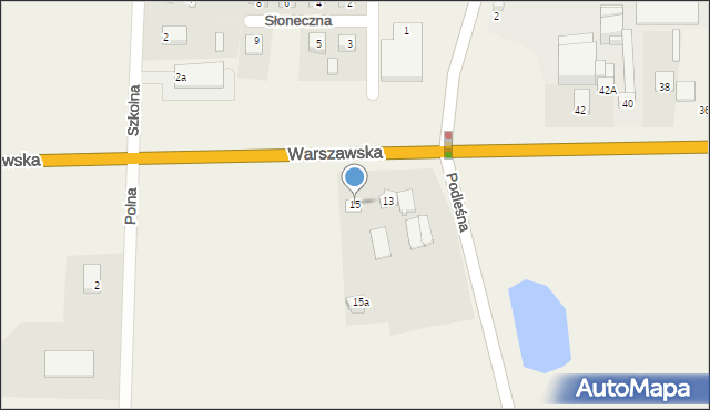 Zalesie, Warszawska, 15, mapa Zalesie