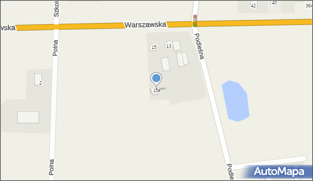 Zalesie, Warszawska, 15a, mapa Zalesie