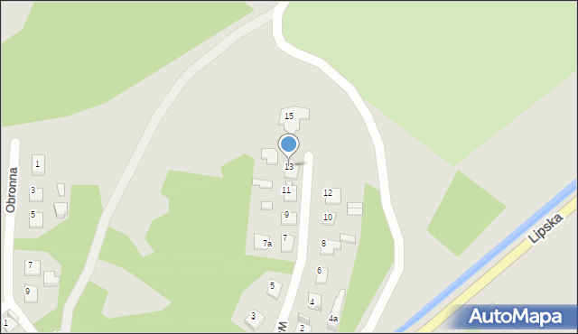 Zamość, Wałowa, 13, mapa Zamościa