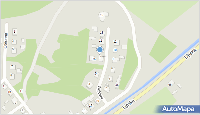 Zamość, Wałowa, 7, mapa Zamościa