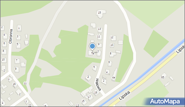 Zamość, Wałowa, 7a, mapa Zamościa