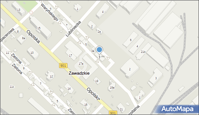 Zawadzkie, Waryńskiego Ludwika, 3, mapa Zawadzkie