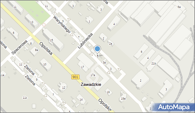 Zawadzkie, Waryńskiego Ludwika, 5, mapa Zawadzkie