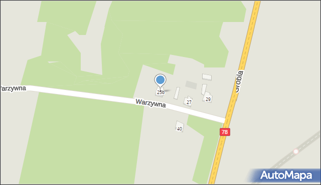 Zawiercie, Warzywna, 25b, mapa Zawiercie