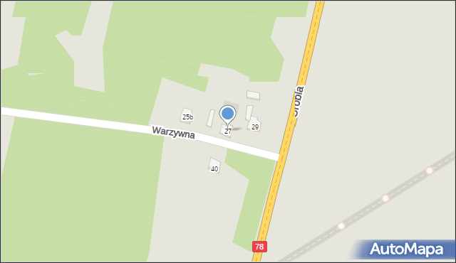 Zawiercie, Warzywna, 27, mapa Zawiercie