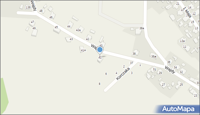 Żędowice, Wajdy, ks., 41, mapa Żędowice