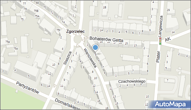 Zgorzelec, Warszawska, 3, mapa Zgorzelec