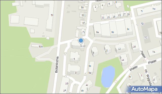 Zielona Góra, Waszczyka Jerzego, 7, mapa Zielona Góra