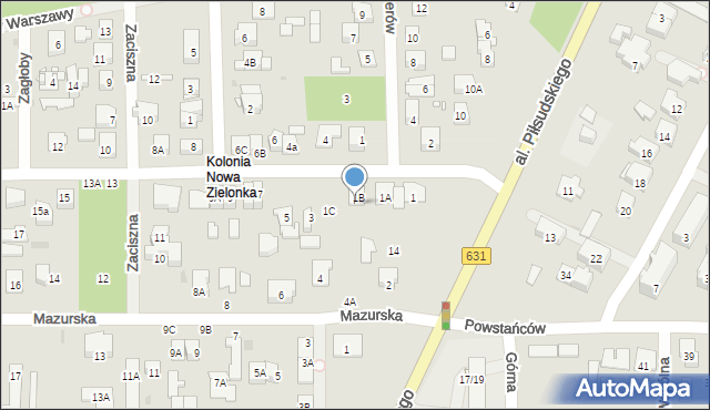 Zielonka, Warmińska, 3a, mapa Zielonka