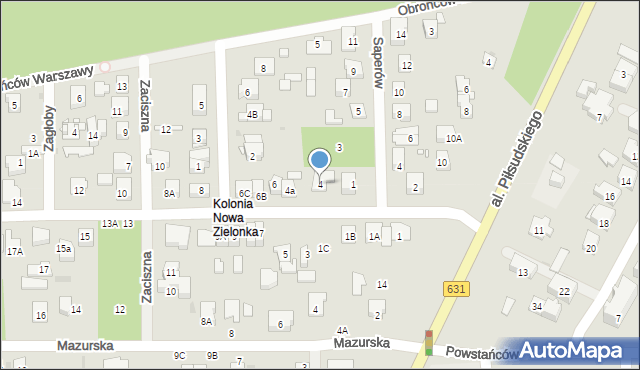 Zielonka, Warmińska, 4, mapa Zielonka