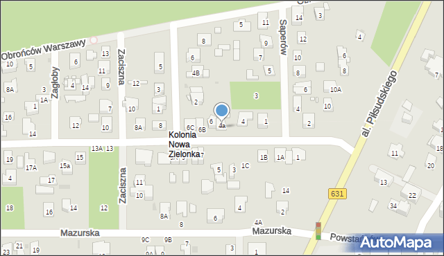 Zielonka, Warmińska, 6A, mapa Zielonka