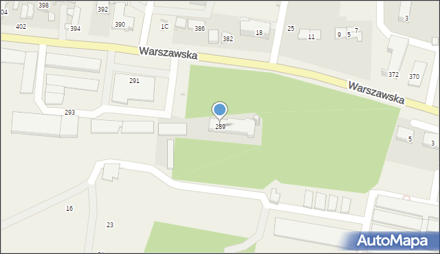 Zielonki-Parcela, Warszawska, 289, mapa Zielonki-Parcela