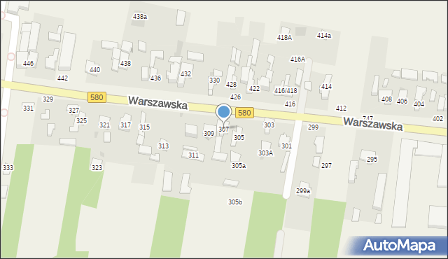 Zielonki-Wieś, Warszawska, 307, mapa Zielonki-Wieś