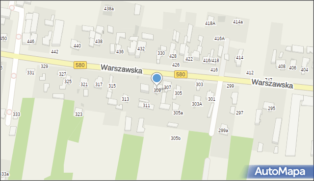 Zielonki-Wieś, Warszawska, 309, mapa Zielonki-Wieś