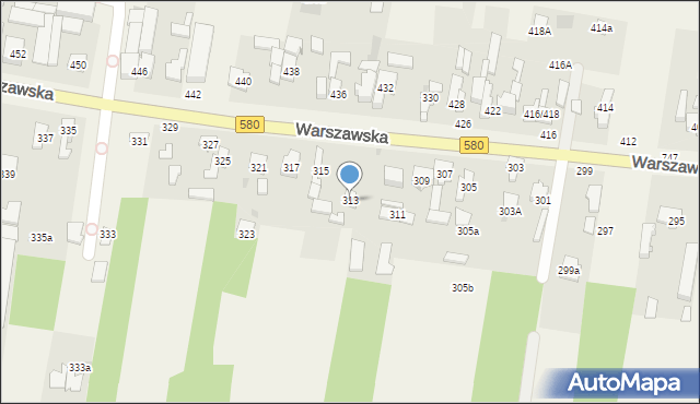 Zielonki-Wieś, Warszawska, 313, mapa Zielonki-Wieś