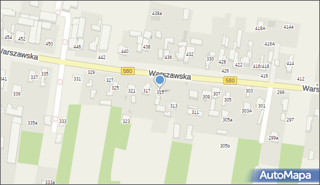 Zielonki-Wieś, Warszawska, 315, mapa Zielonki-Wieś
