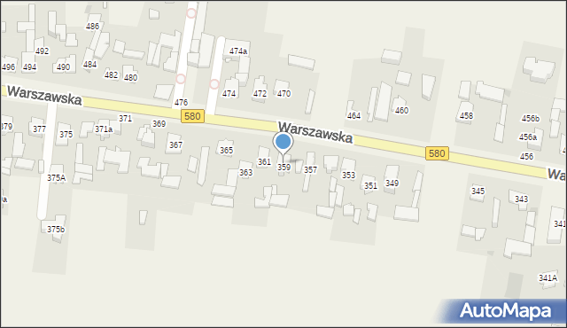 Zielonki-Wieś, Warszawska, 359a, mapa Zielonki-Wieś