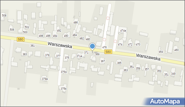 Zielonki-Wieś, Warszawska, 369a, mapa Zielonki-Wieś