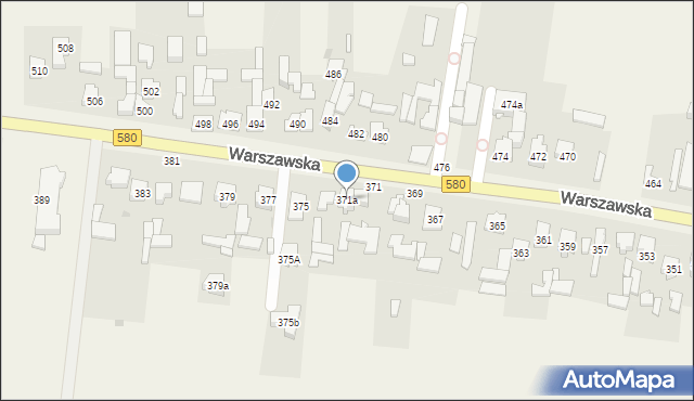 Zielonki-Wieś, Warszawska, 371a, mapa Zielonki-Wieś