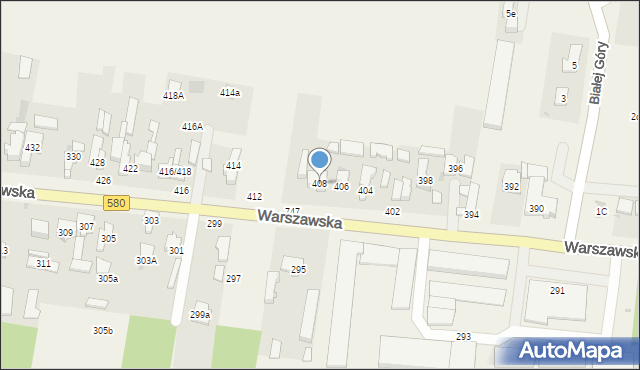 Zielonki-Wieś, Warszawska, 408, mapa Zielonki-Wieś