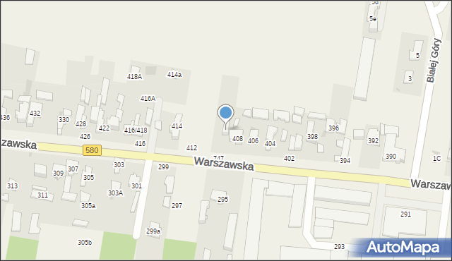 Zielonki-Wieś, Warszawska, 410, mapa Zielonki-Wieś