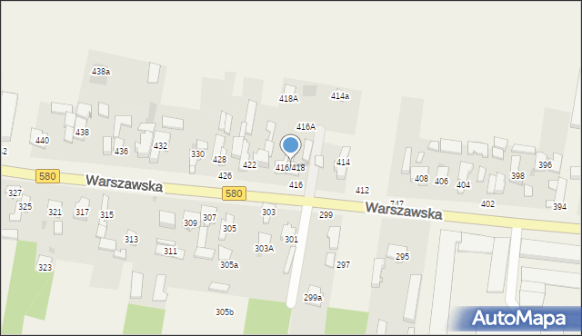 Zielonki-Wieś, Warszawska, 416/418, mapa Zielonki-Wieś