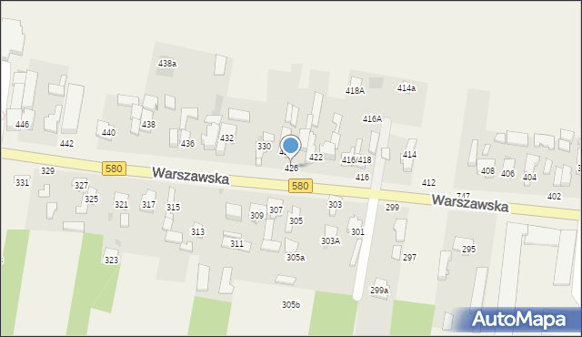 Zielonki-Wieś, Warszawska, 426, mapa Zielonki-Wieś