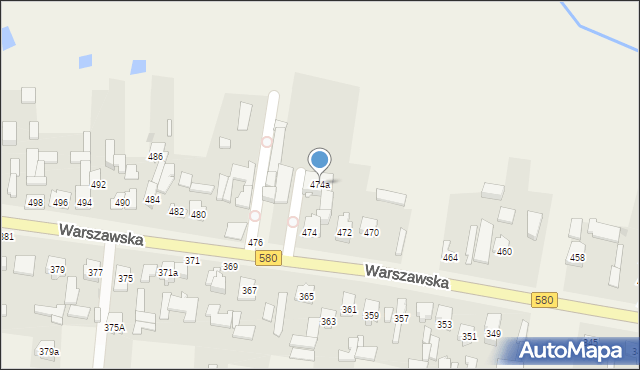 Zielonki-Wieś, Warszawska, 474a, mapa Zielonki-Wieś