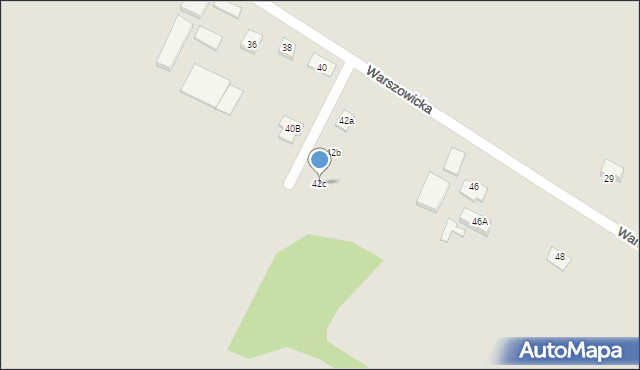 Żory, Warszowicka, 42c, mapa Żor