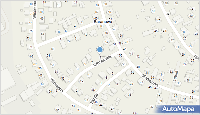 Baranowo, Wczasowa, 9, mapa Baranowo