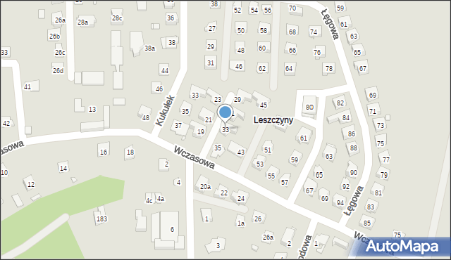 Bielsko-Biała, Wczasowa, 33, mapa Bielsko-Białej