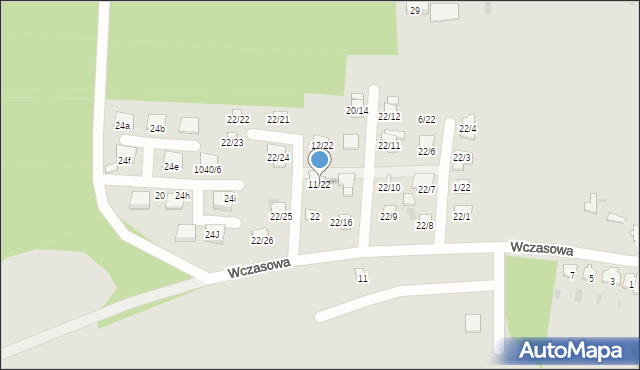 Blachownia, Wczasowa, 11/22, mapa Blachownia