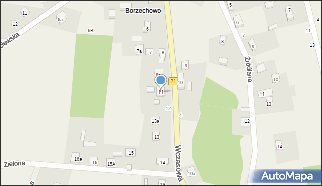 Borzechowo, Wczasowa, 11, mapa Borzechowo