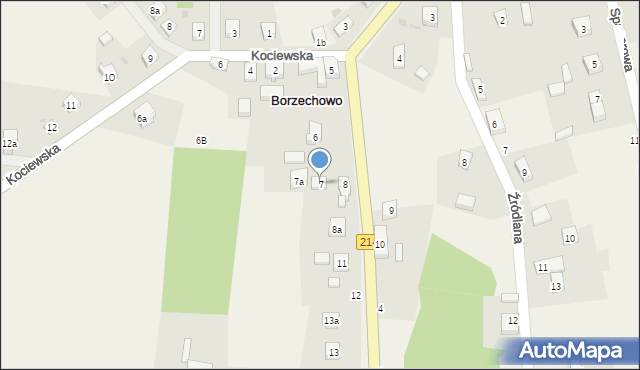 Borzechowo, Wczasowa, 7, mapa Borzechowo