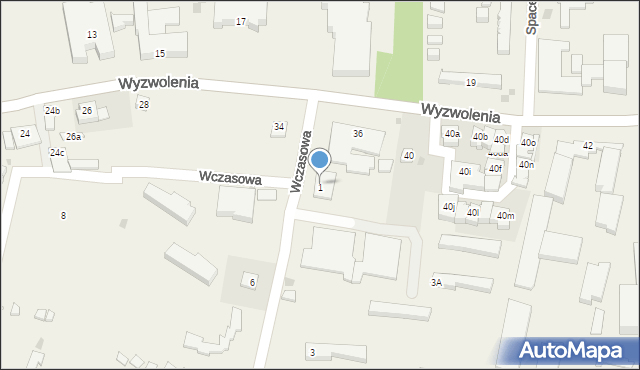 Dźwirzyno, Wczasowa, 1, mapa Dźwirzyno