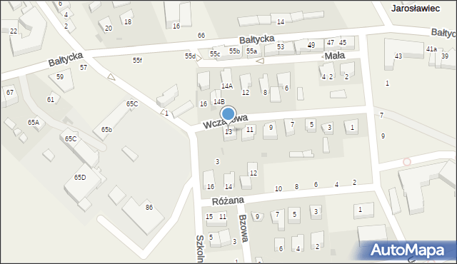 Jarosławiec, Wczasowa, 13, mapa Jarosławiec