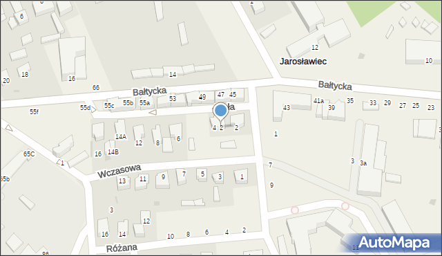 Jarosławiec, Wczasowa, 2, mapa Jarosławiec
