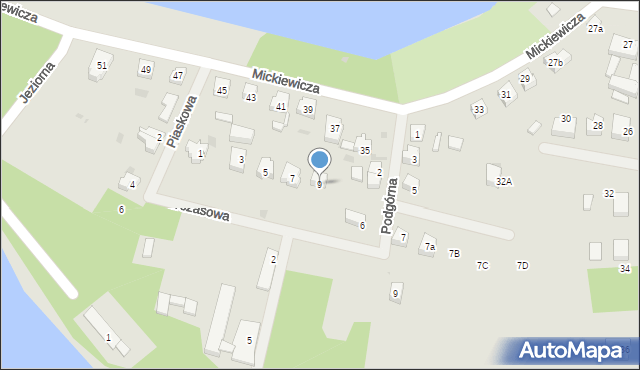 Kalisz Pomorski, Wczasowa, 9, mapa Kalisz Pomorski