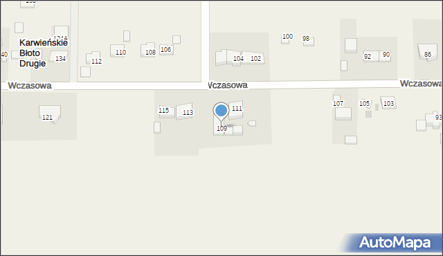 Karwieńskie Błoto Drugie, Wczasowa, 109, mapa Karwieńskie Błoto Drugie