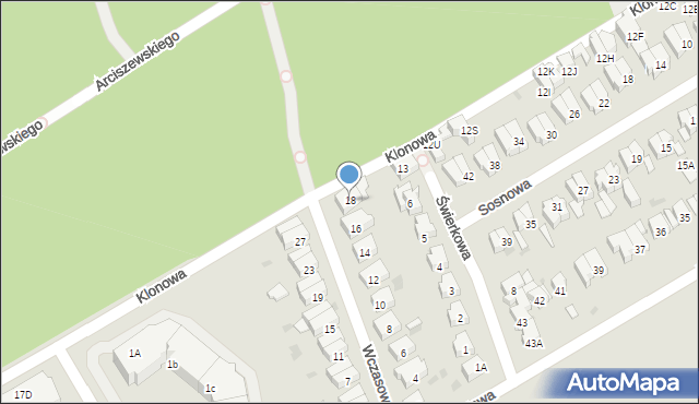 Kołobrzeg, Wczasowa, 18, mapa Kołobrzegu