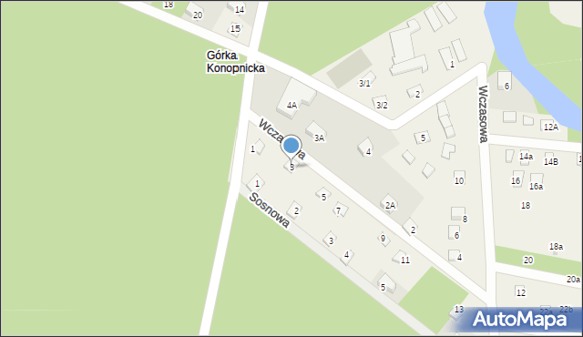 Konopnica, Wczasowa, 3, mapa Konopnica