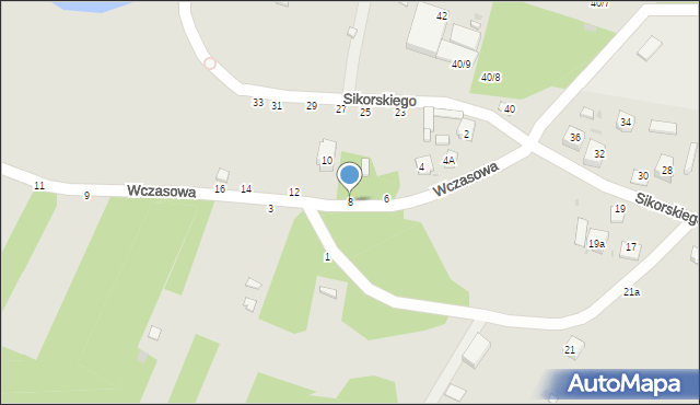 Krasnobród, Wczasowa, 8, mapa Krasnobród