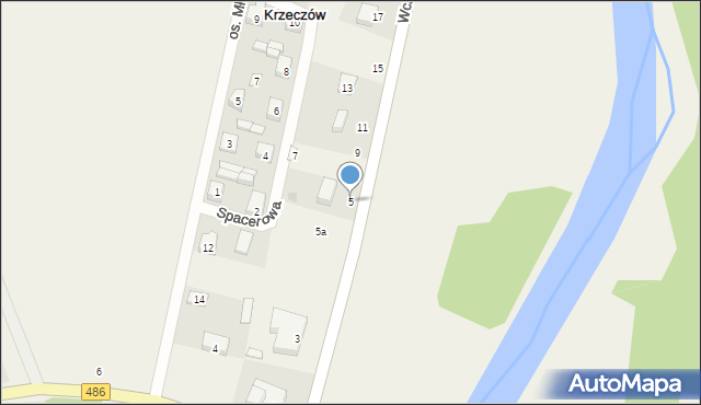 Krzeczów, Wczasowa, 5, mapa Krzeczów