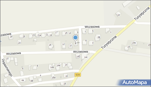 Łąka, Wczasowa, 8, mapa Łąka