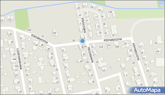 Łódź, Wczasowa, 32, mapa Łodzi