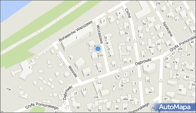 Międzyzdroje, Wczasowa, 3, mapa Międzyzdroje