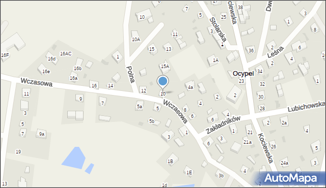 Ocypel, Wczasowa, 10, mapa Ocypel