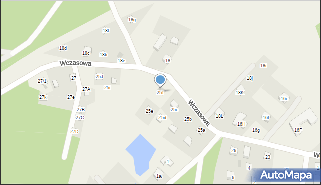 Ocypel, Wczasowa, 25f, mapa Ocypel