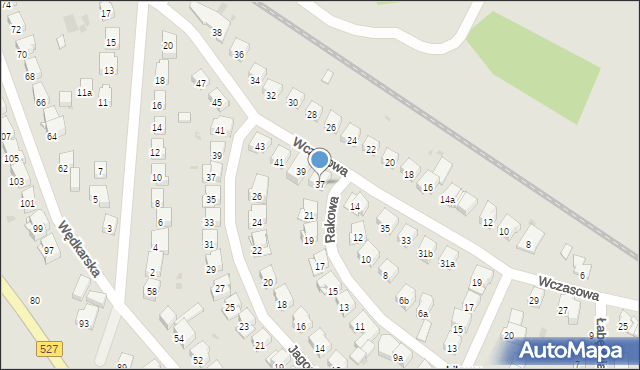 Olsztyn, Wczasowa, 37, mapa Olsztyna